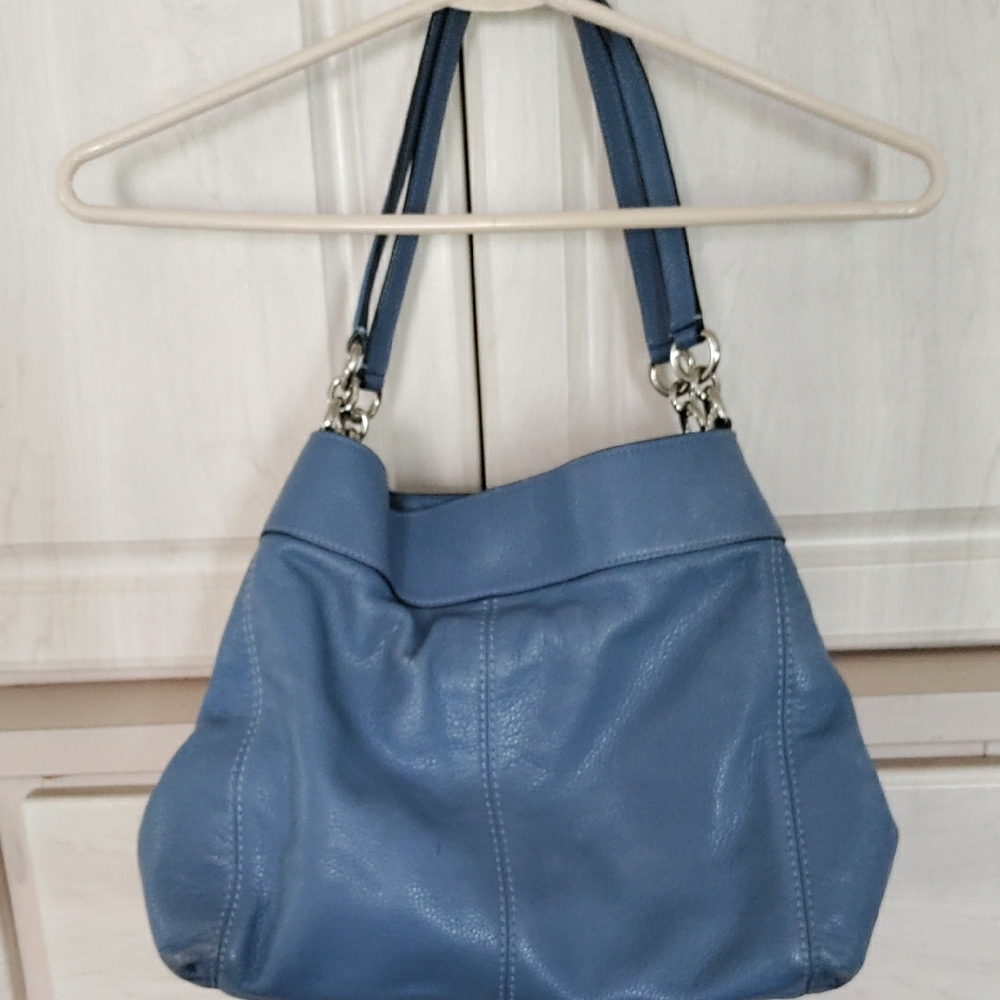 Blue Leather Women's Bag - Picture 3 of 7
